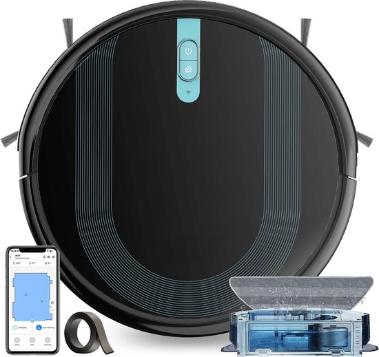 DailySupplies® Dweilrobot - Dweilsysteem - Vloerreiniger - Met App - Zwart