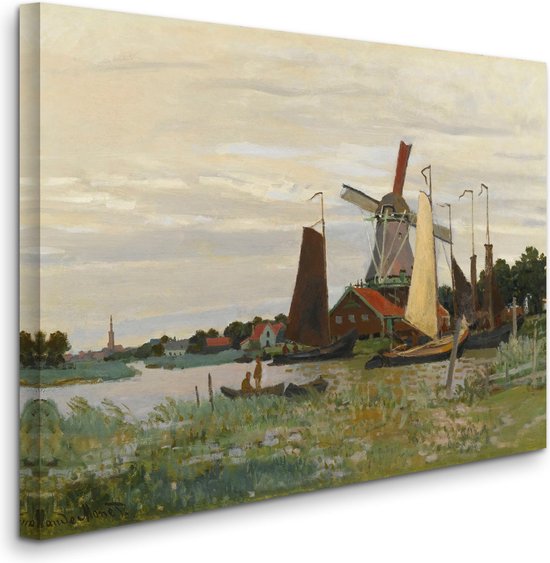 Claude Monet - Windmill at Zaandam - Windmolen bij Zaandam (1871) - 2:3 ...