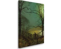 John Atkinson Grimshaw - Moonlight on the lake, Roundhay Park, Leeds - Maanlicht op het meer, Roundhay Park, Leeds (1872) - 3:2
