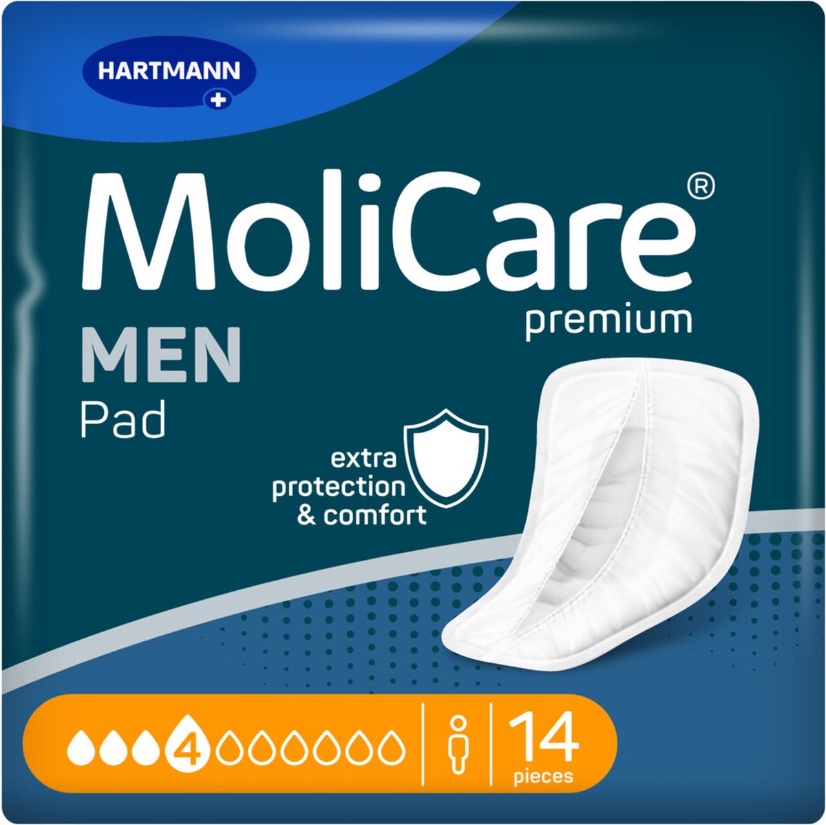 Goedkoopste Molicare Premium Men Pad 4 Druppels 546 ml Absorptie 14 stuks