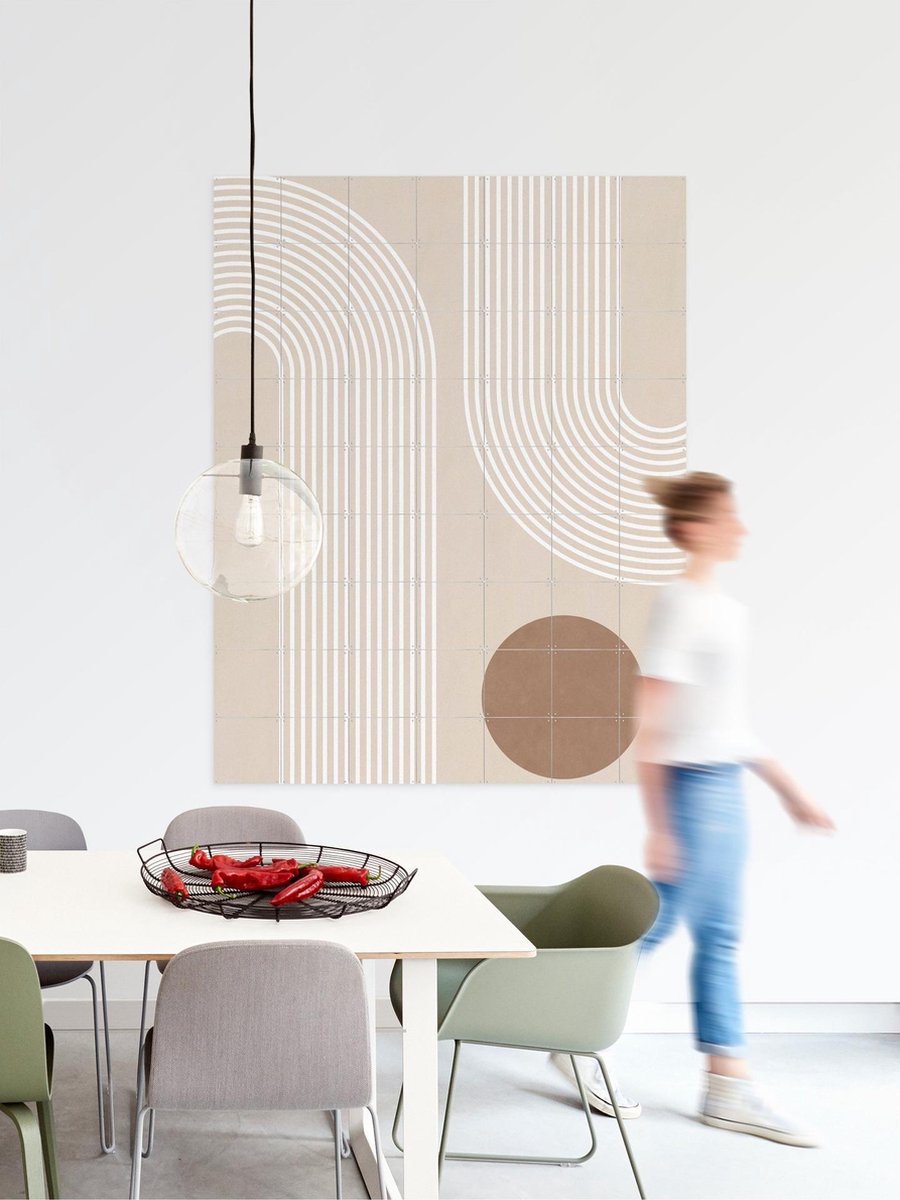 IXXI Beige Arc Poster No.1, Elena Ristova & Various - 80 x 100 cm - Gratis ophangtool - Grote wanddecoratie en posters - Abstract, Abstract