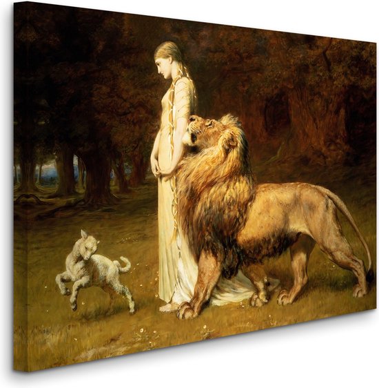 Briton Rivière - Una and the Lion, Una en de Leeuw (1880) - 2:3