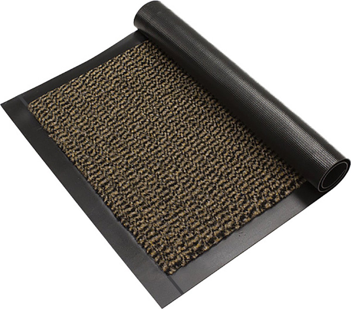 JYG Deurmat Loper ENTER beige 90x550cm - drooglooploper - antislip - ingangloper - traploper - 4 zijden stootrand beige-zwart