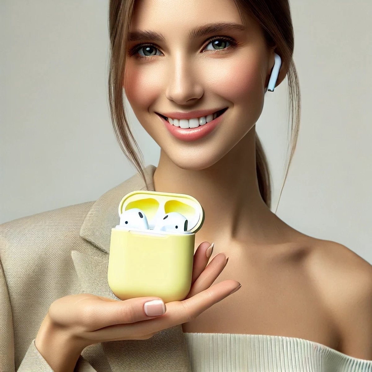 AirPods 2 hoesje siliconen zacht beschermhoes AirPods 1 case schokbestendig licht geel draadloos opladen - Afbeelding 3