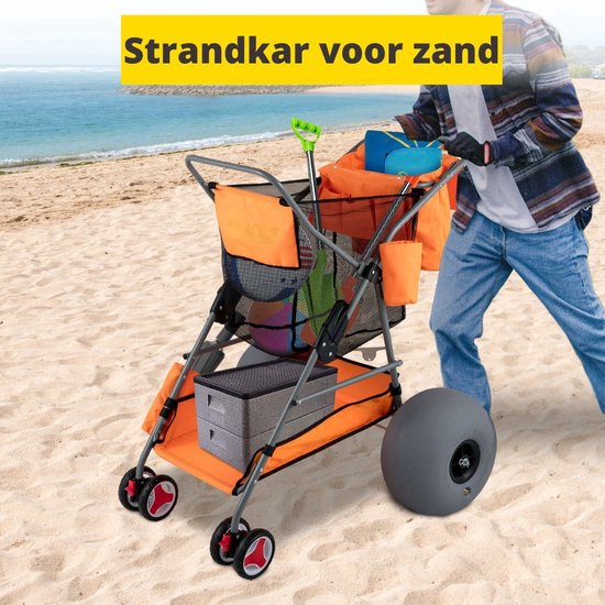 Bolt Edge Bolderwagen - Strandkar - Opvouwbaar - Inclusief luchtbanden en pomp - Blauw van Merkloos — afbeelding 3