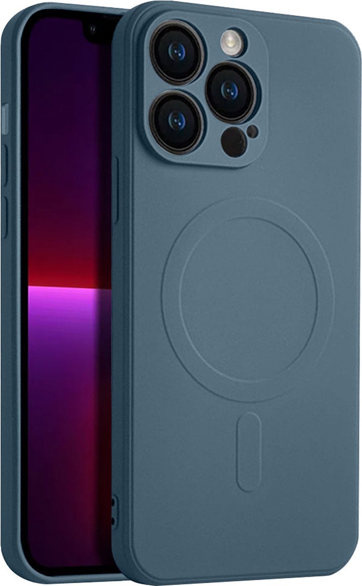 Casify Siliconen Hoesje geschikt voor MagSafe iPhone 13 Pro Hoesje - Blauw