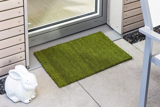 Halfronde kokosmatten - antibacteriële deurmatten - voor overdekte buitenruimtes - duurzame natuurlijke vezels - 100% kokos - 60x90 cm - naturel