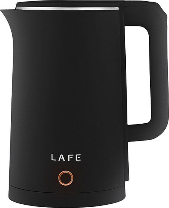 Lafe Moderne Dubbelwandige Elektrische waterkoker Met Cool Touch Handvat Zwart 1,8L 1800W
