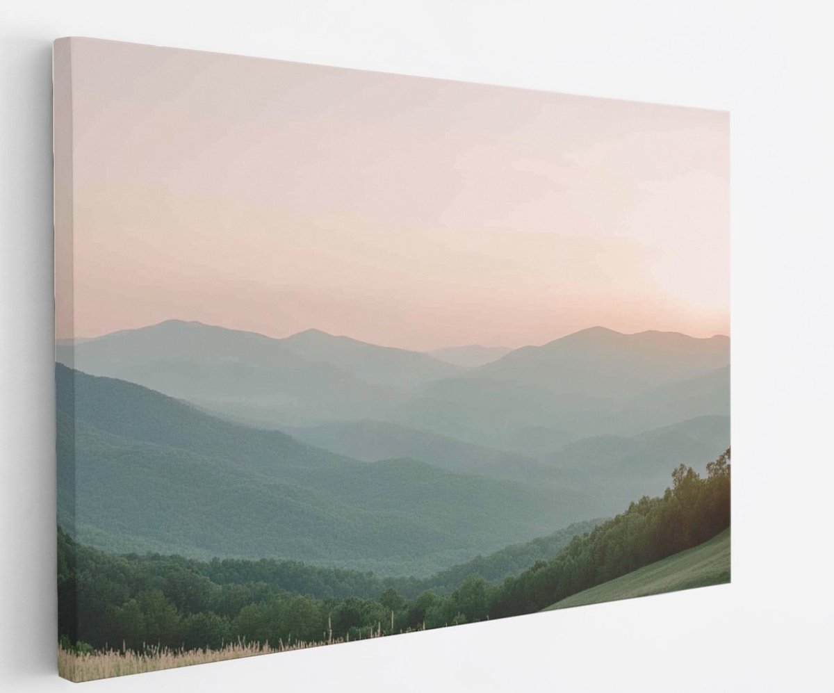 Saammp Canvas Schilderij - Natuur - bergen - landschap - 90x60 - Foto op canvas - Wanddecoratie - Muurdecoratie Woonkamer - Slaapkamer decoratie - Canvas Print Multicolor
