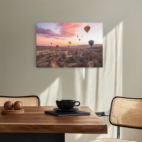 Saammp Canvas Schilderij - Cappadocia - Natuur - Landen - 70x50 - Foto op canvas - Wanddecoratie - Muurdecoratie Woonkamer - Slaapkamer decoratie - Canvas Print