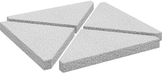 vidaXL Parasolvoetplaten - 4 stuks - Graniet - Grijs Paraplu Stand - Parasolvoet - Granieten Voet - Tuinset - Buitendecoratie