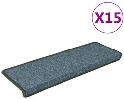 vidaXL Trapmatten - 15 stuks - Groen - 65x21x4 cm Trapmatten - Antislip Matten - Trappen Bekleden - Vloerbeschermer - Loopcomfort
