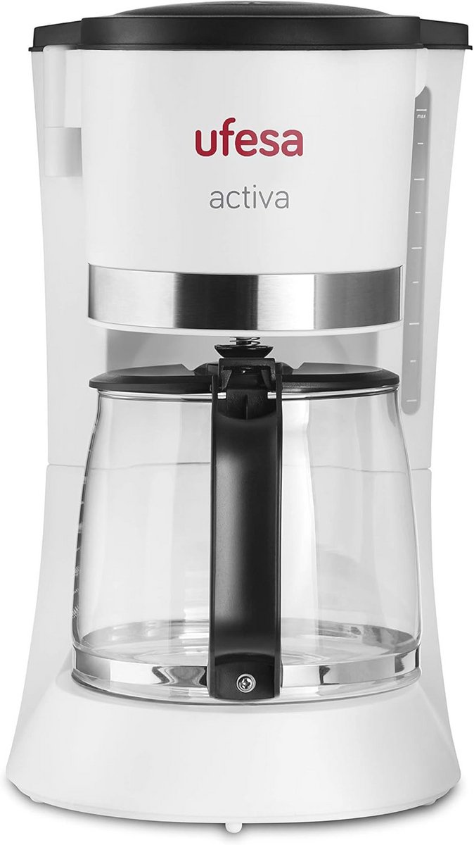Koffiezetapparaat 6 kopjes met Verwarmingsplaat, Glazen Kan en Herbruikbaar Filter – Perfect voor Hete Koffie en Kruidenthee