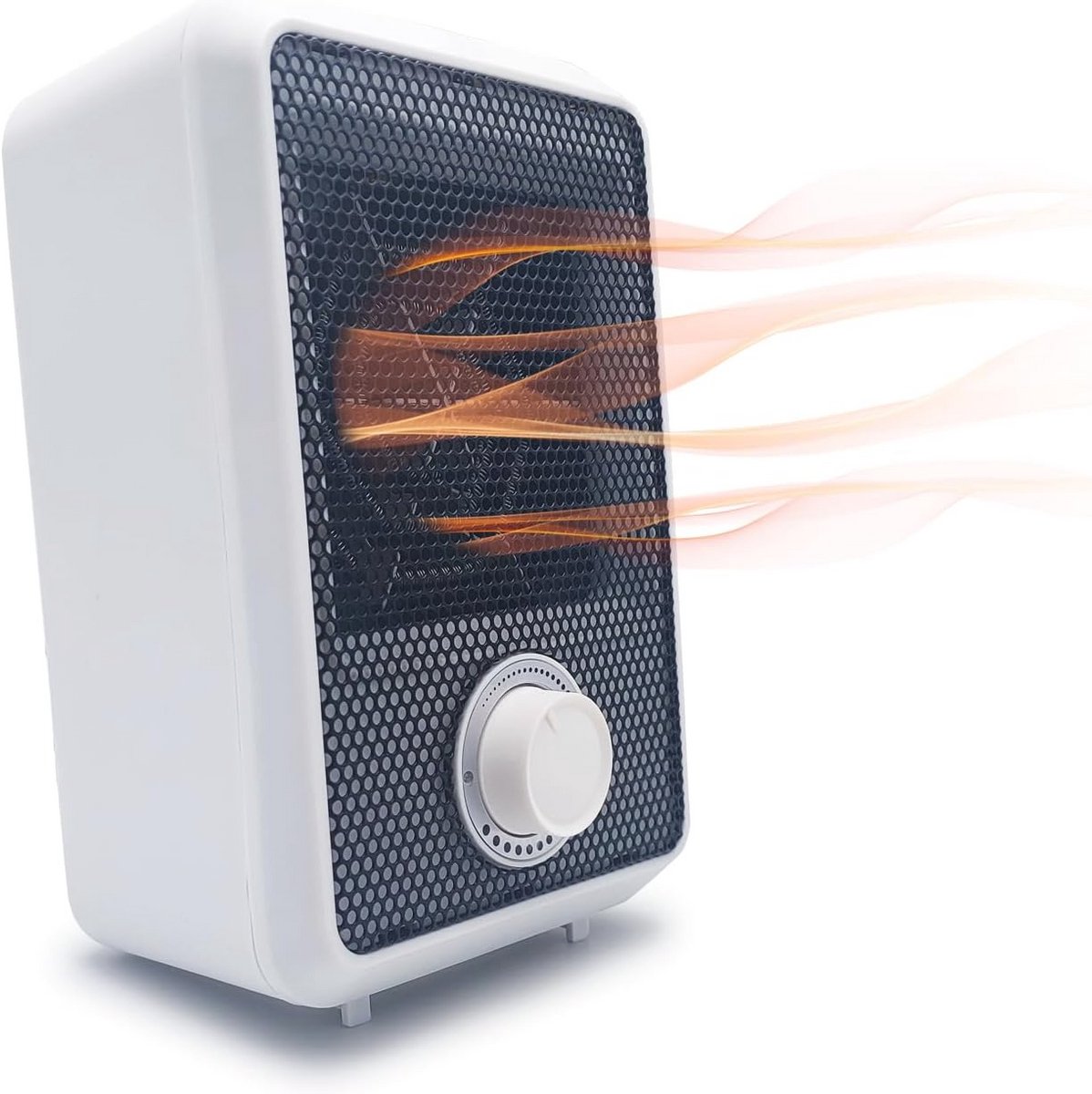 Compacte elektrische ventilatorkachel 600W met instelbare thermostaat en kantelbeveiliging