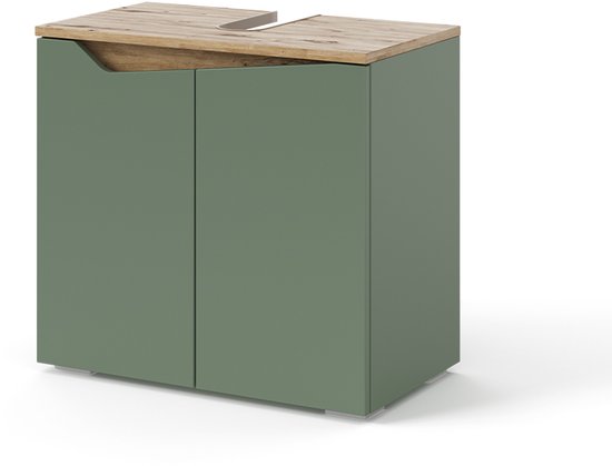 Vicco Lucie Wastafelonderkast - 60 x 65 cm met 2 deuren Bamboe Vicco Lucie Wastafelonderkast - 60 x 65 cm met 2 deuren Bamboe