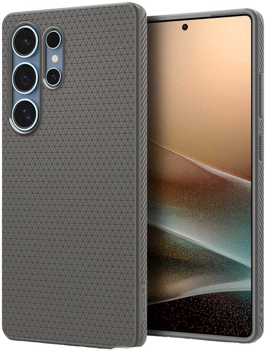 Spigen Liquid Air geschikt voor Samsung Galaxy S25 Ultra hoesje - Marmer Grijs