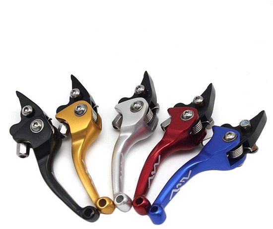 2 stuks verstelbare rem- en koppelingshendels, Keenso 7/8 inch universele motorrem hoofdcilinder koppelingstankhendels voor motorfiets (rood