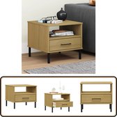 vidaXL Table de chevet OSLO - Bois de pin Massief - Table de chevet marron - Meubilair industriels - Table de chevet en bois - Table de chevet en pin - Table de chevet Vintage - Décoration de chambre - Accessoires de vêtements pour bébé de chambre