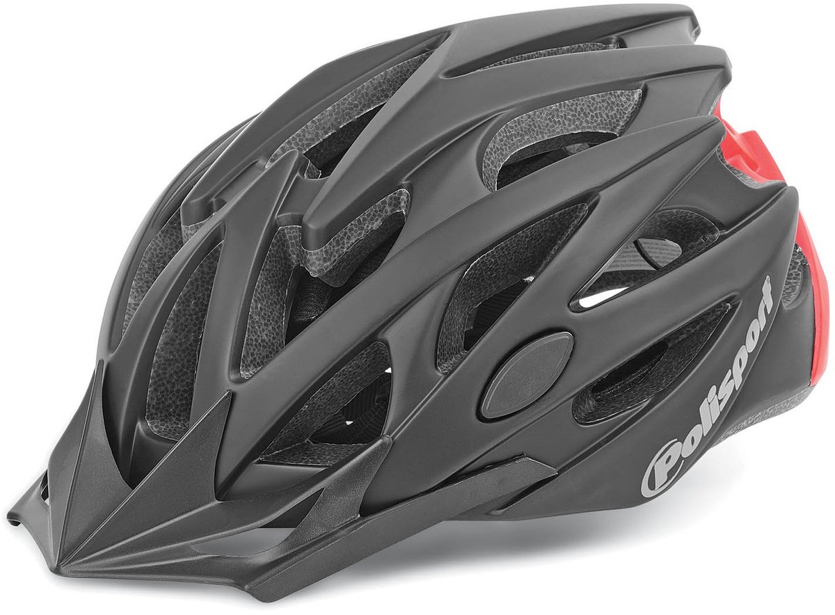 Polisport helm Twig mat zwart /rood L 58-61cm easy-lock
