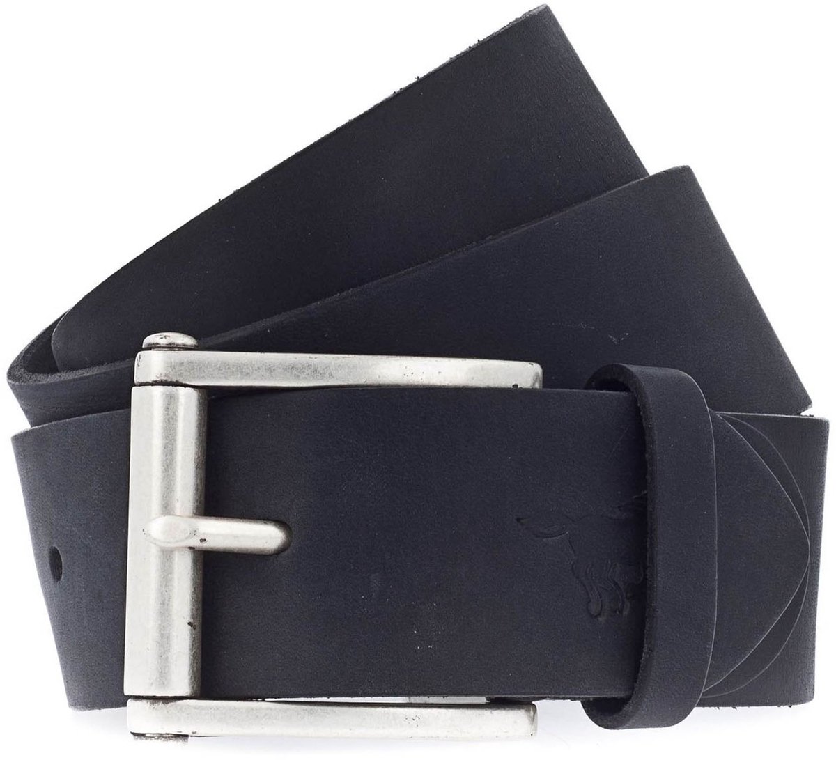 MUSTANG Leren Riem Leather Belt 4.5 W110 Black Zwart Grijs