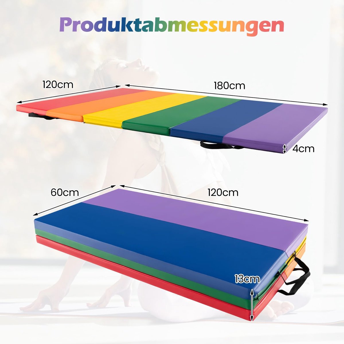 COSTWAY Turnmat, inklapbaar, 180 x 120 cm, zachte vloermat COSTWAY Turnmat, inklapbaar, 180 x 120 cm, zachte vloermat