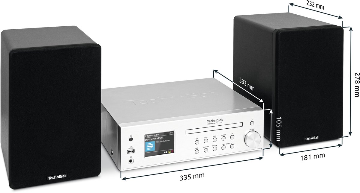 TechniSat DIGITRADIO 760CD IR - DAB+ / FM radio en met internetradio met CD - zilver