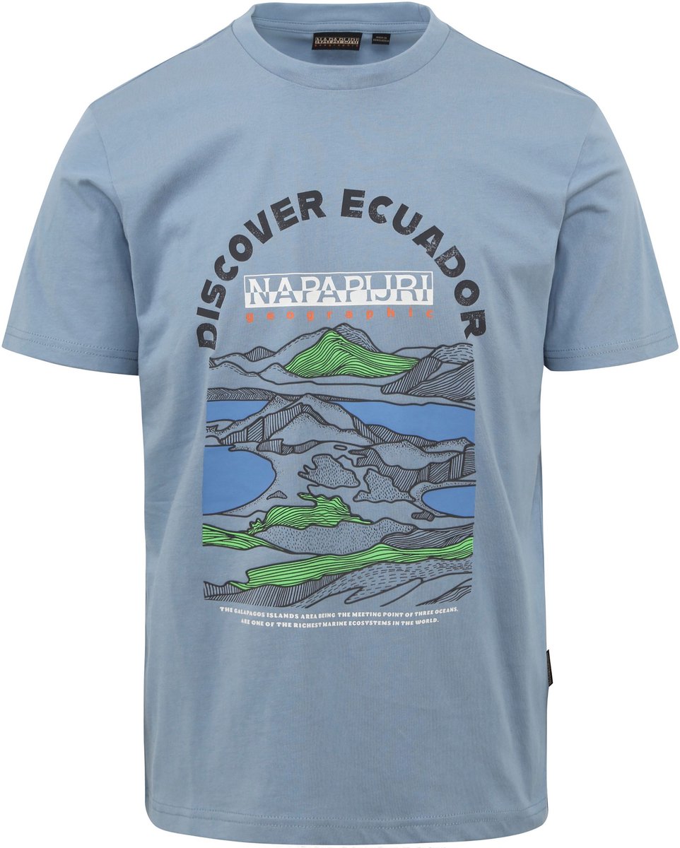 Napapijri Sangay T-shirt Lichtblauw – Heren Casual T-shirts