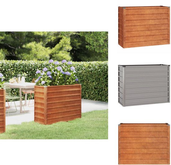 vidaXL Jardinière vidaXL Acier Corten Grijs 100 x 40 x 77 cm - Pot de fleur
