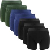 Bamboo Basics Heren Bamboe Boxershorts Rico (7-pack) - Navy, Army & Zwart Ton Sur Ton - Ondergoed Heren - Boxershort Heren Lange pijp - Maat L