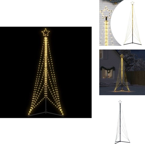 vidaXL LED-kerstboom met spikes 570 LEDs kleurrijk 300 cm, kerstversiering, kerstverlichting, LED-verlichting, kerstverlichting voor buiten, kegelvormige kerstboom