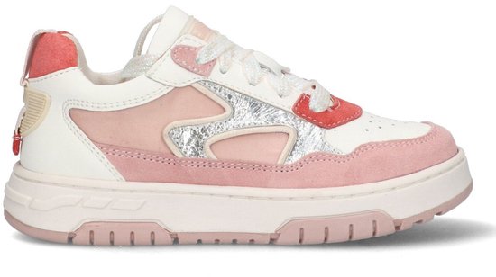 Baskets pour femmes basses Braqeez 425248-470 Filles - Rose/ Wit - Cuir - Lacets
