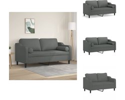 vidaXL 2-zitsbank - 2-zitsbanken - Tweezitsbank - Bank - Tweezitsbank met sierkussens 140 cm stof donkergrijs vidaXL 2-zitsbank - 2-zitsbanken - Tweezitsbank - Bank - Tweezitsbank met sierkussens 140 cm stof donkergrijs