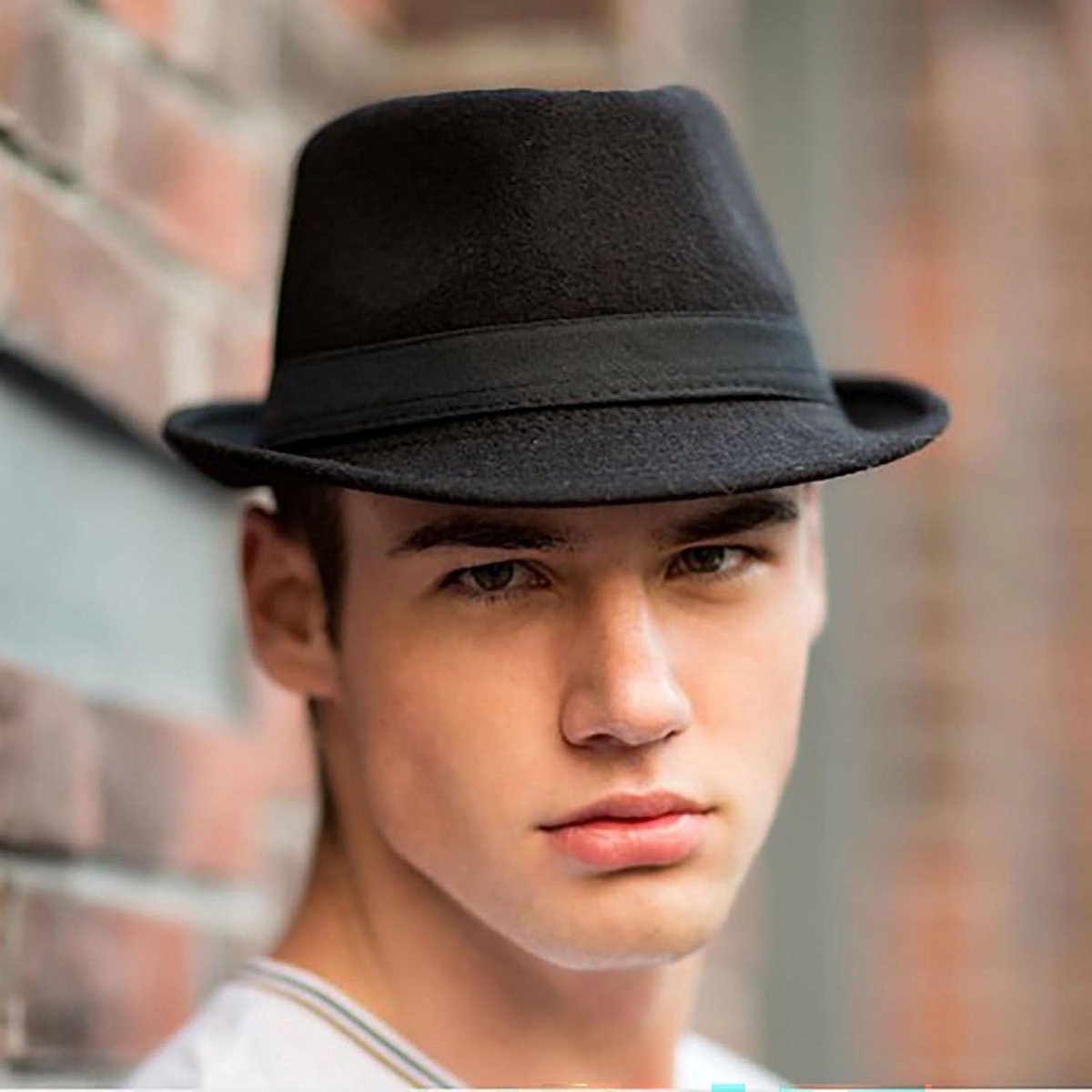Chapeau Fedora en laine à large bord pour hommes e... - Grandado