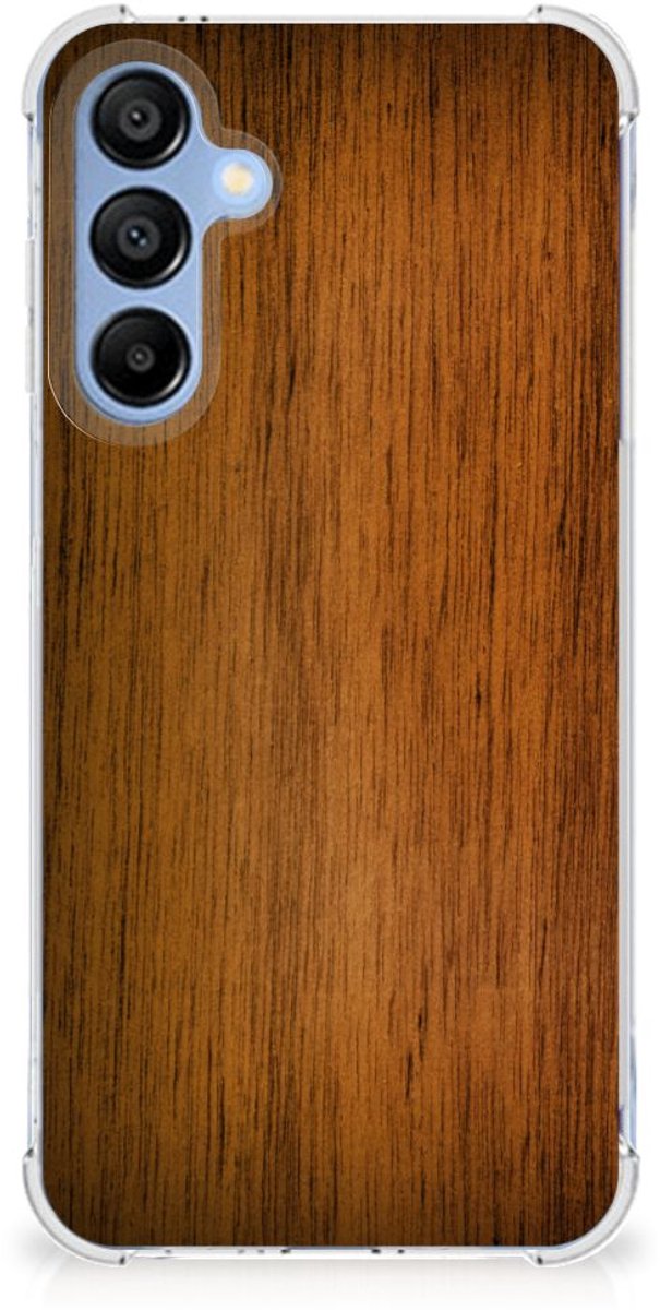 Samsung Galaxy A16 Stevig Telefoonhoesje Donker Hout