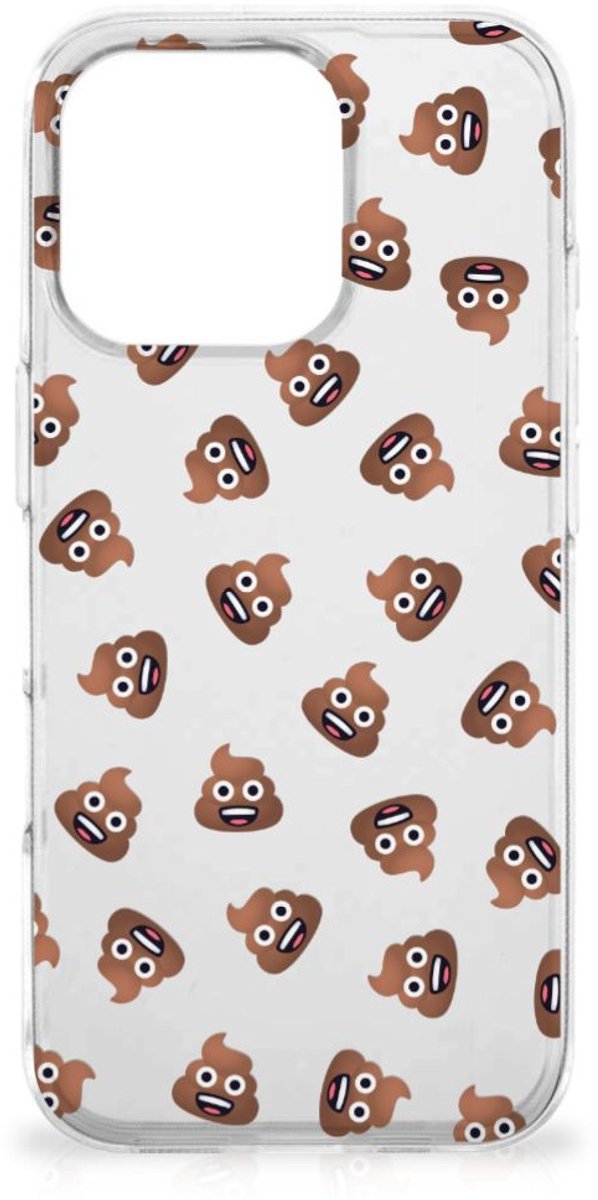 TPU bumper voor iPhone 16 Pro Max Poep Emojis