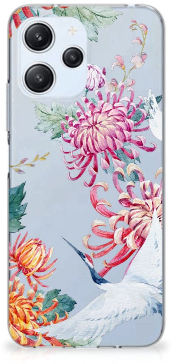 Xiaomi Redmi 12 4G TPU Hoesje Bird Flowers