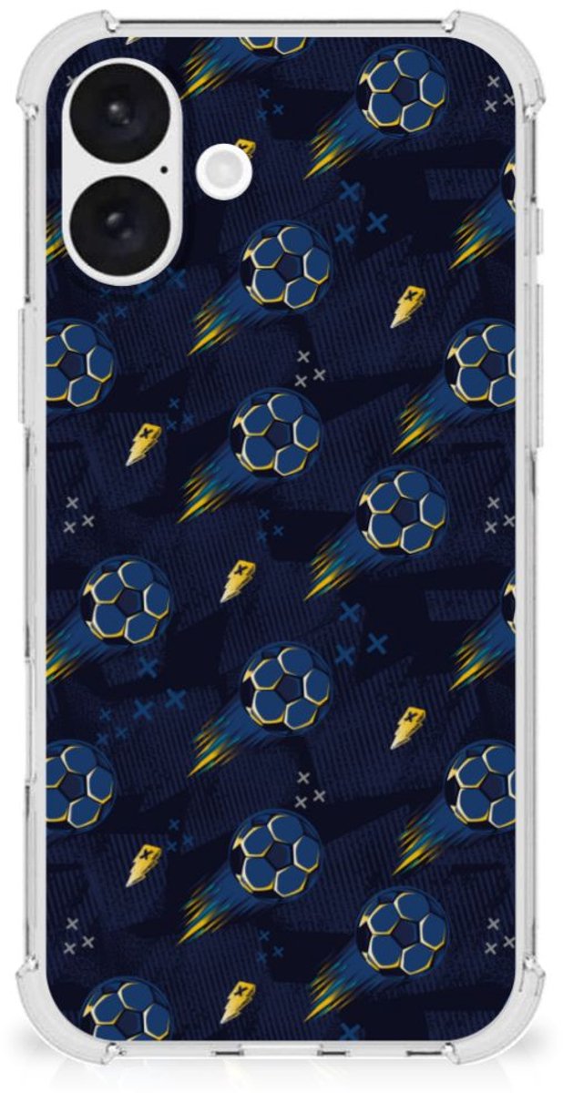 Doorzichtige Silicone Hoesje voor iPhone 16 Plus Voetbal