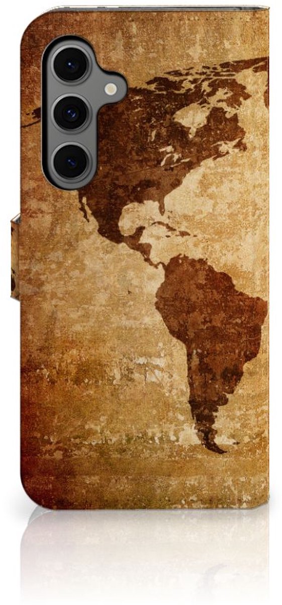 Samsung Galaxy S24 FE Flip Cover Wereldkaart