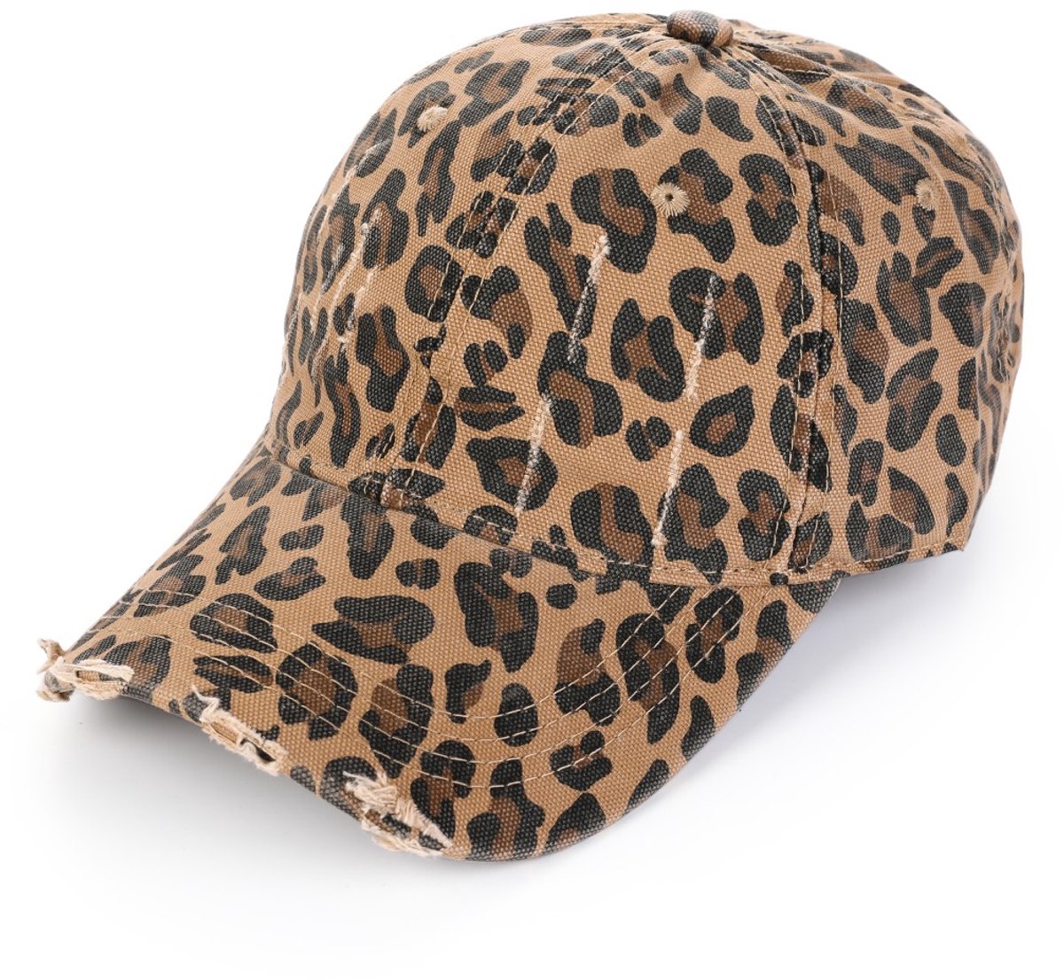 Damesmode - Haarmode - Hoofddeksel - Pet - Leopard - One Size - Verstelbaar