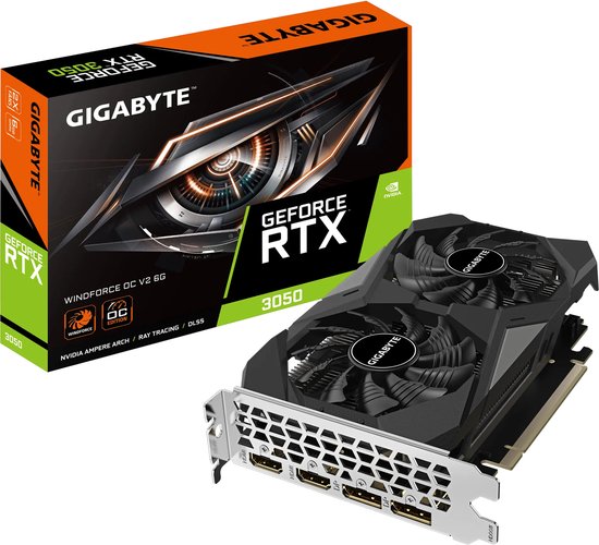 NVIDIA GeForce RTX 3050 6GB GDDR6 Grafische kaart PCIe 4.0 Actieve koeling 2 ventilatoren