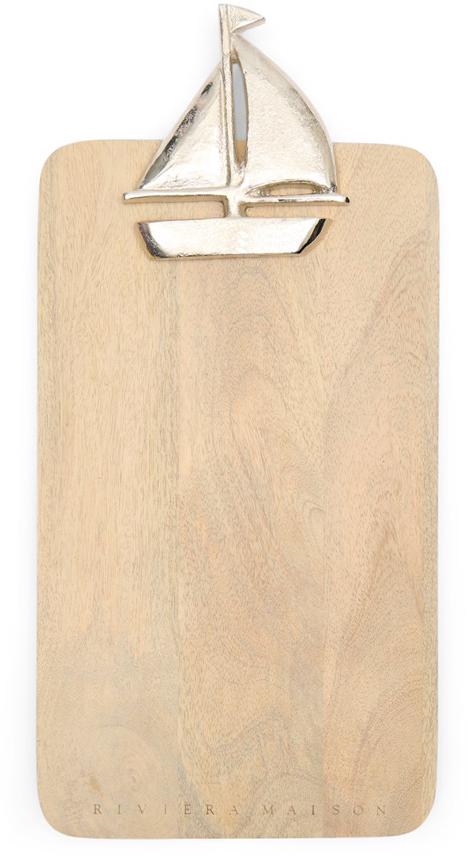 Riviera Maison Serveerplank zeilbootje Naturel - Lake Sailing Snijplank - Hout, Aluminium