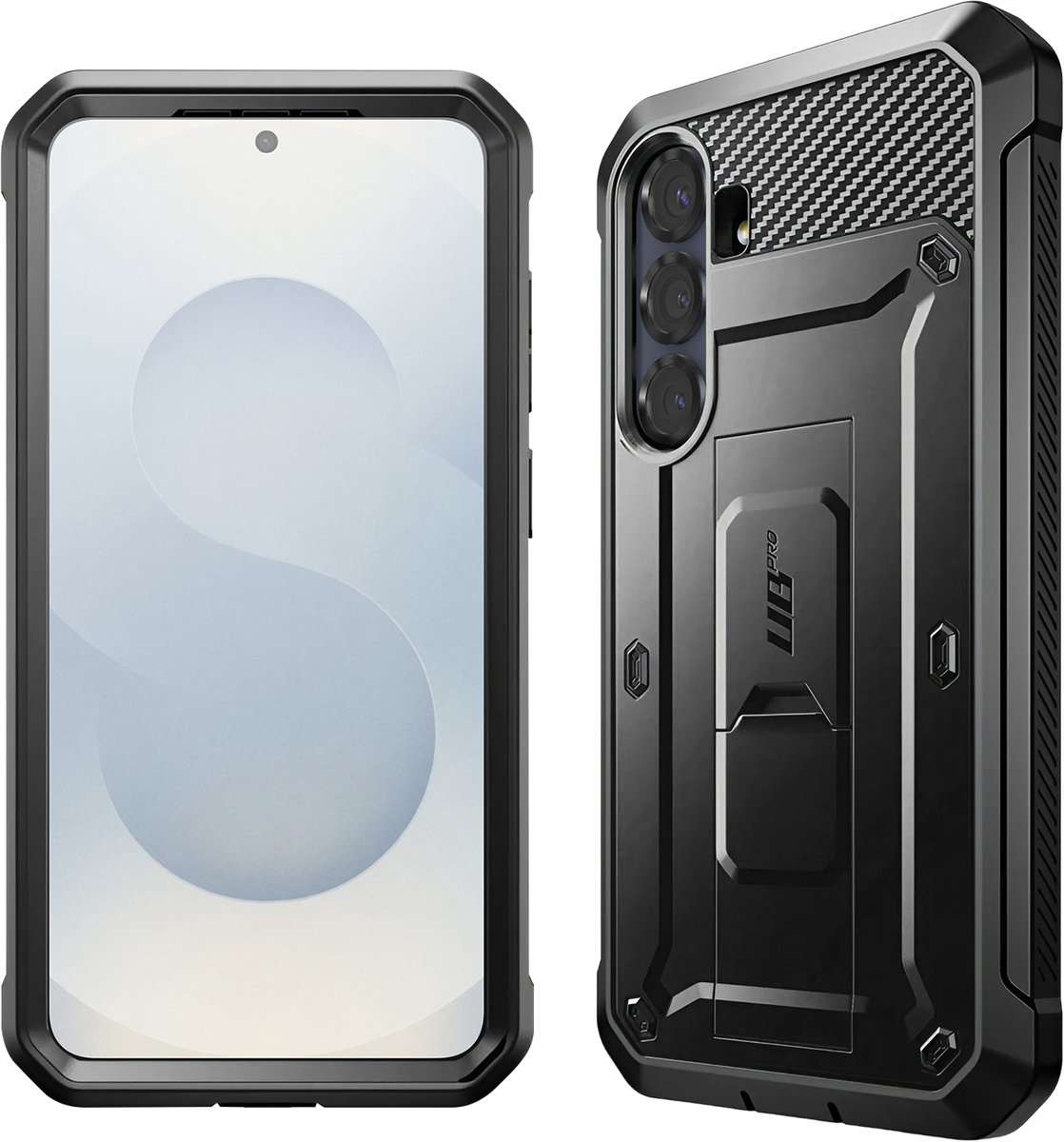 Supcase UB Pro hoesje geschikt voor Samsung Galaxy S25 Plus - Met en zonder screen protector - Zwart