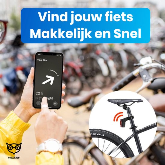 Ravemen Fietstracker compatibel met Apple Find My, oplaadbare anti-diefstal GPS-tracker voor fietsen, 8 maanden Power Life Fietsvinder, locatie-accessoires verborgen onder flessenhouder