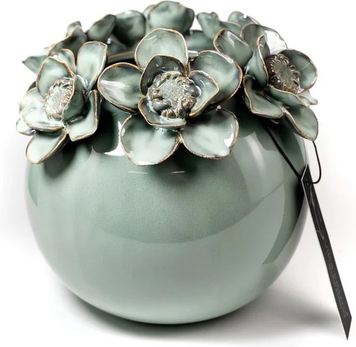 Villa Pottery Vaas Jolie 2 Donker Groen Reactief 15x15x16