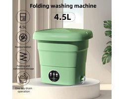 Draagbare Wasmachine - Mini Wasmachine met Centrifuge - Opvouwbare Wasmachine - 4,5 liter - Netstroom - Groen