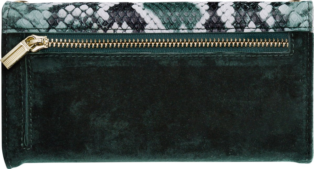 Mobilize Telefoonhoesje geschikt voor Apple iPhone 6s Plus Hoesje | Mobilize Gelly Velvet Uitneembare 2in1 Clutch | Pasjeshouder voor 3 Pasjes | Telefoonhoesje voor Pinpas / OV Kaart / Rijbewijs - Green Snake | Groen