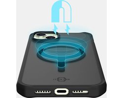 Étui ITSKINS compatible avec Apple iPhone 15 MagSafe Phone Case Hardcase | ITSKINS Coque arrière antichoc | Convient pour MagSafe | Convient pour le chargement sans fil avec Ring magnétique | Étui MagSafe - Zwart