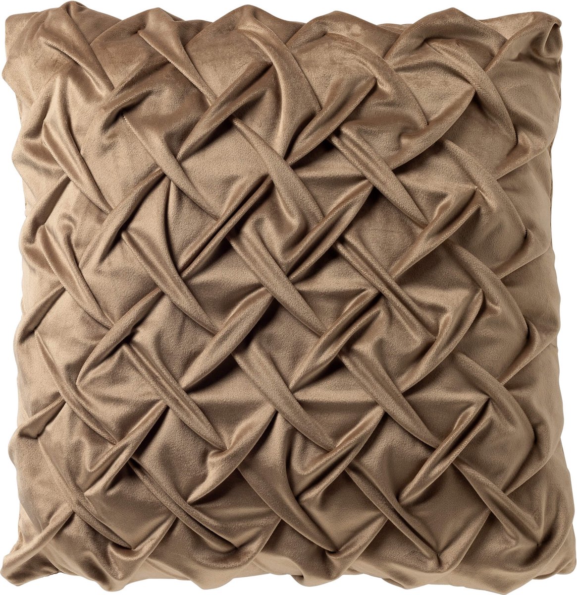 Dutch Decor MIRA - kussenhoes 45x45 cm - 3D-vlechtpatroon - Irish Cream - beige - met rits - zonder binnenkussen