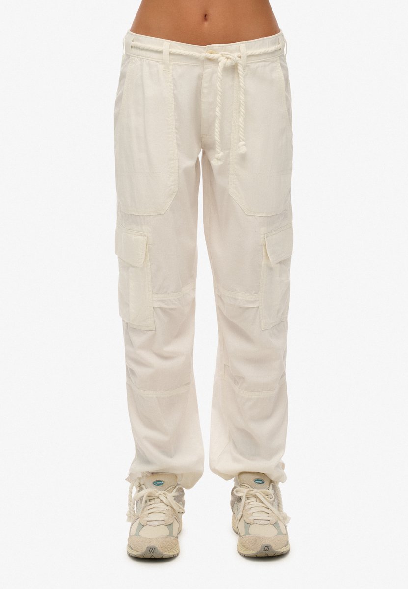 Superdry Lightweight Beach Cargobroek 28 Vrouw Creme
