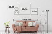 Posterhanger incl. Poster 60x60 cm - Schoolplaat - Bestek - Donkerblauw - Goud - Textielposter - Zwarte latten